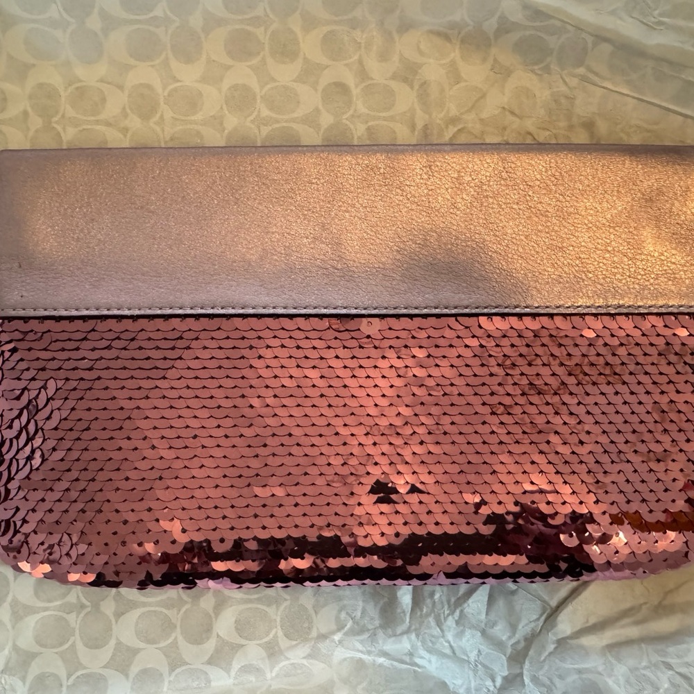 Coach Pink Sequin Clutch - Picture 2 of 7